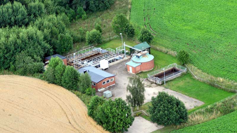 Kvidinge avloppsreningsverk från ovan.