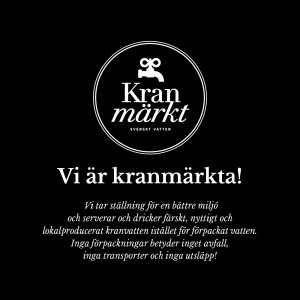 Kranmärktsloggan med texten Vi är kranmärkta!