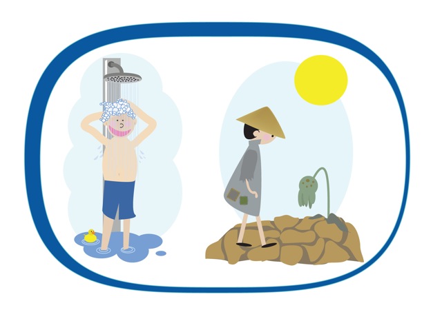 Varje dag använder svenskar i genomsnitt 140 liter vatten per person och dygn.